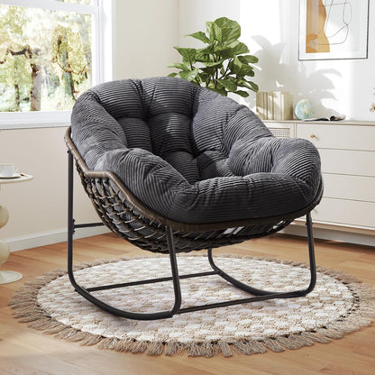 Find Your Comfort Zone. Our Woven Egg Chair features a luxuriously soft, oversized cushion. It's your perfect retreat for indoor lounging and outdoor sunny escapes.
