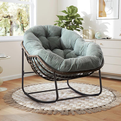 Find Your Comfort Zone. Our Woven Egg Chair features a luxuriously soft, oversized cushion. It's your perfect retreat for indoor lounging and outdoor sunny escapes.