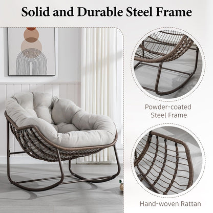 Find Your Comfort Zone. Our Woven Egg Chair features a luxuriously soft, oversized cushion. It's your perfect retreat for indoor lounging and outdoor sunny escapes.