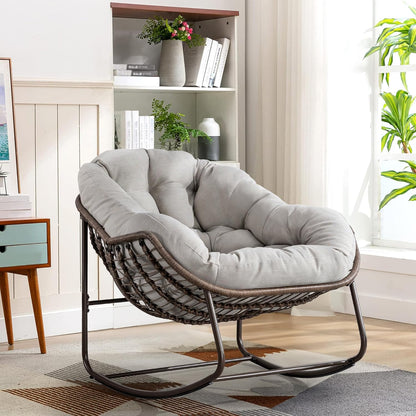 Find Your Comfort Zone. Our Woven Egg Chair features a luxuriously soft, oversized cushion. It's your perfect retreat for indoor lounging and outdoor sunny escapes.
