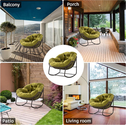 Find Your Comfort Zone. Our Woven Egg Chair features a luxuriously soft, oversized cushion. It's your perfect retreat for indoor lounging and outdoor sunny escapes.