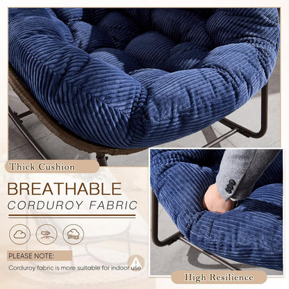 Find Your Comfort Zone. Our Woven Egg Chair features a luxuriously soft, oversized cushion. It's your perfect retreat for indoor lounging and outdoor sunny escapes.